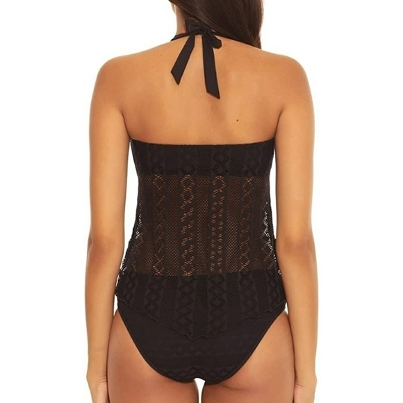 Becca Black Crochet Two Piece Bikini Top S And Bottoms XS - Picture 2 of 15